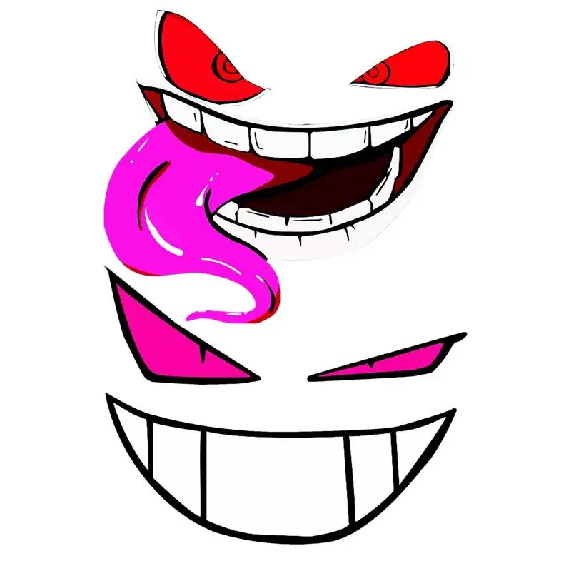 

Smile Demon Car Sticker Waterproof Motorcycle Sticker With Demon Teeth Car Exterior Decor For RV Mini Van Sedan SUV Truck Racing
