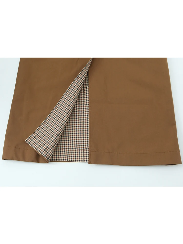 Women's Double Side Trench Coat Chic Turn-down Collar Single Breasted Female Reversible Windbreaker 2025 Autumn Fashion Jacket