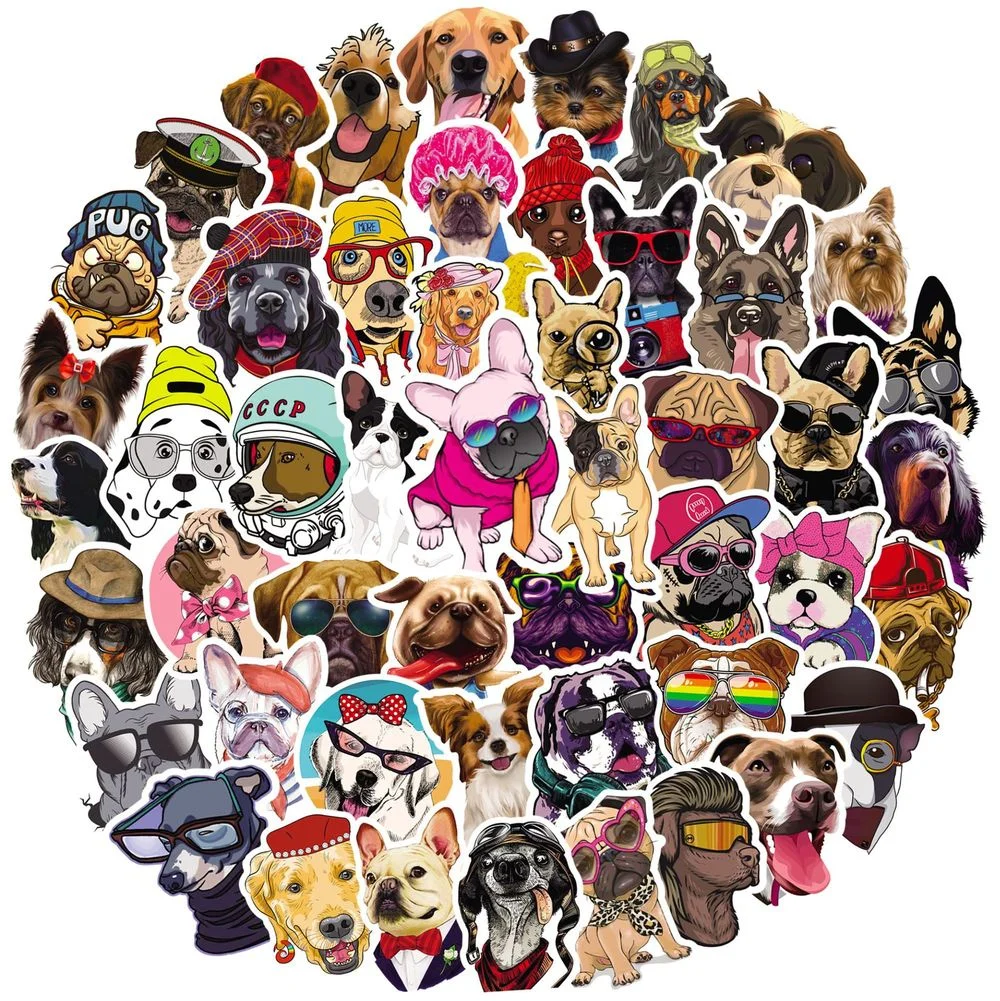 

10/50PCS Cute Dog Stickers Waterproof Skateboard Motorcycle Guitar Luggage Laptop Bicycle Sticker Kids Toys