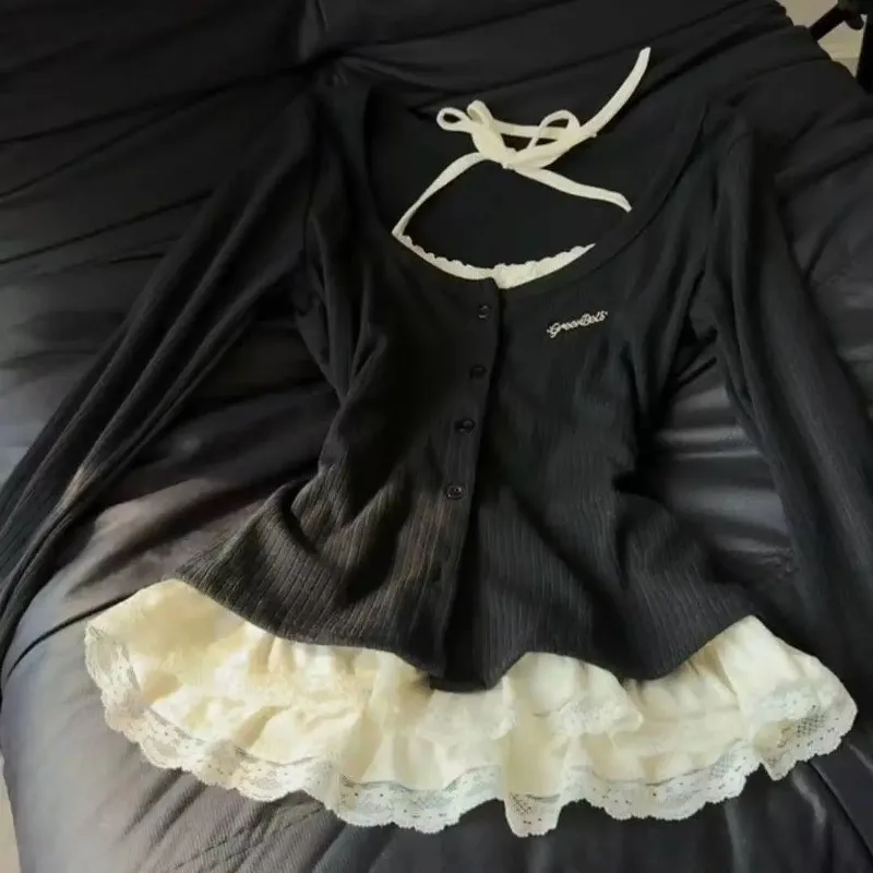 ตัวเลือกสินค้า เสื้อยืดแฟชั่นเกาหลี 2000s สาวบัลเล่ต์ ดีไซน์ Gyaru วินเทจ
