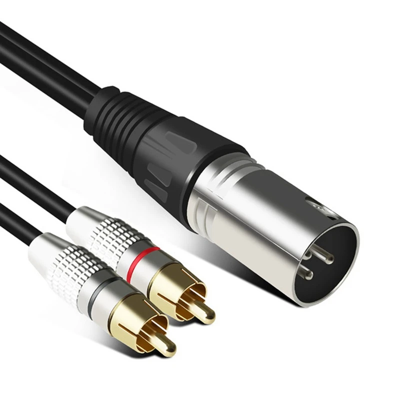 

Аудиокабель RCA 2RCA штекер к XLR 3 штырьковый штекер пушечный усилитель AV кабель XLR к двойному кабелю RCA 2 м