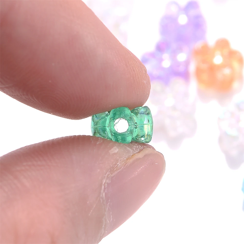 100 stücke 4x7mm Bunte Blume Acryl Perlen Gemischt Lose Spacer Perlen Für Schmuck Machen DIY Armband Halskette großhandel – Detail 6