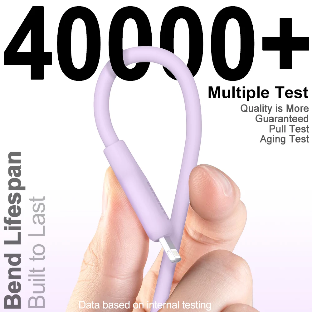 Vibrant Pink Silicone USB-C to Lightning Cable with 27W PD Fast Charging