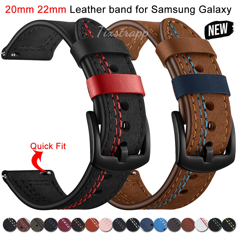 Premium Leather Watch Band - 20mm/22mm Sizes - Elegant Wrist Bracelet