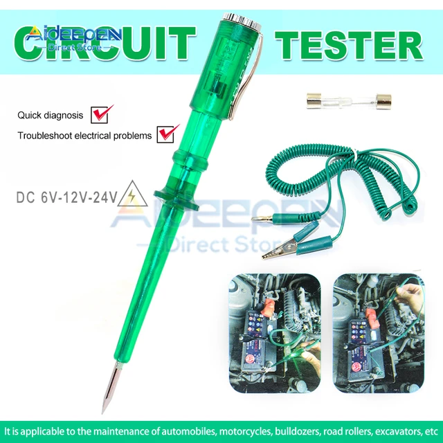 Stylo de Test, testeur électrique automobile 6V-24V DC, outils de  diagnostic automobile, voiture camion moto, testeur de tension de Circuit -  AliExpress