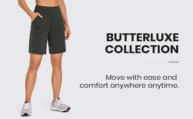 CRZ YOGA Women's Butterluxe Bermuda Long Shorts 9'' - Athletic High Waisted  Workout Running Comfy Yoga Shorts Deep Pockets - AliExpress