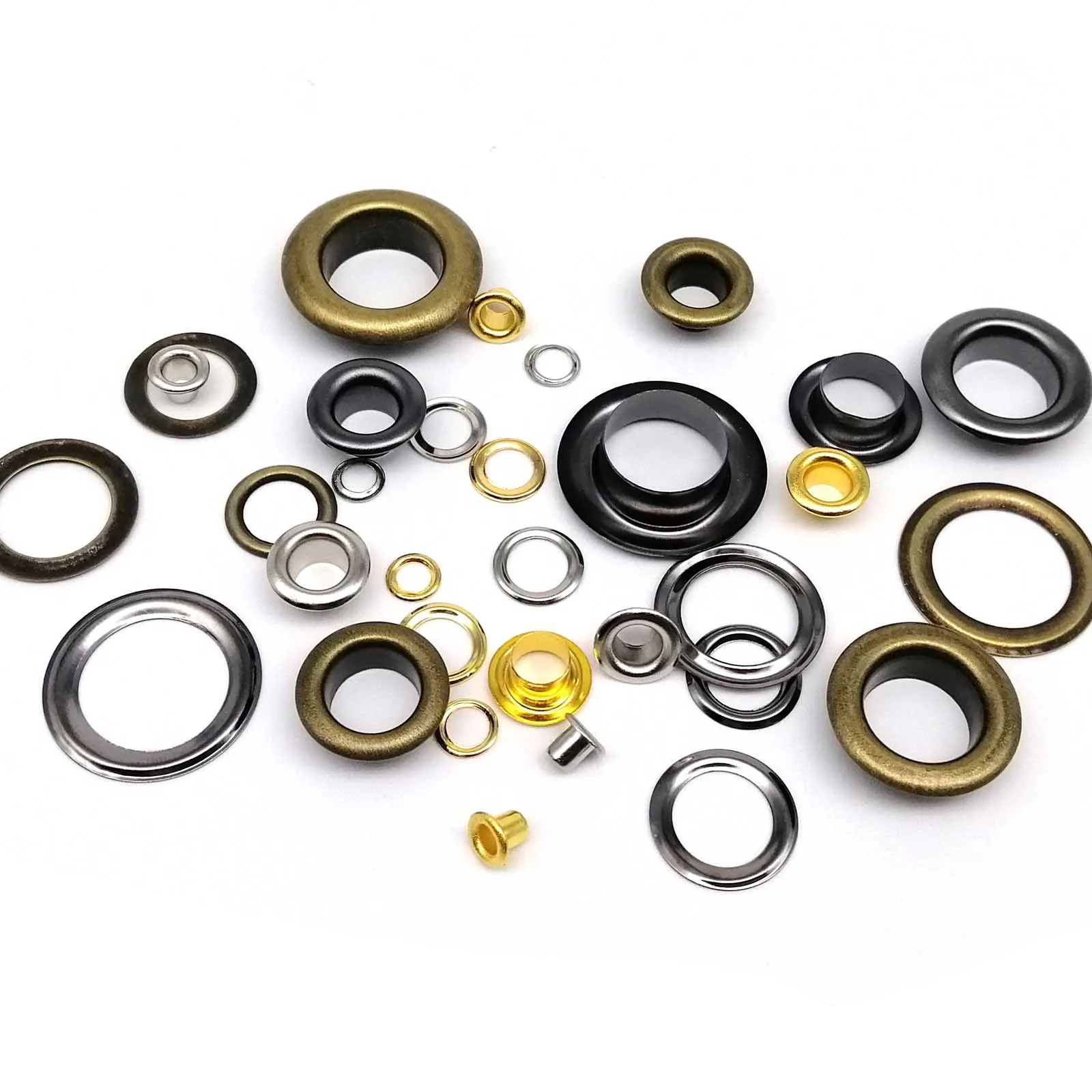 Eyelet Grommet Ring 50 sets 6mm 8mm 10mm 12mm Leather Bag Shoes Belt Canvas Cap Clothes With Washer Air Hole Repair
