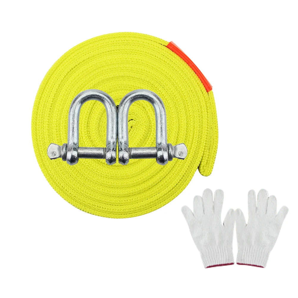 

1 Set 5m 5Ton Car Trailer Rope Practical Durable Outdoor Emergency Kit Nylon Tow Rope Double Thicken Car Trailer with Random