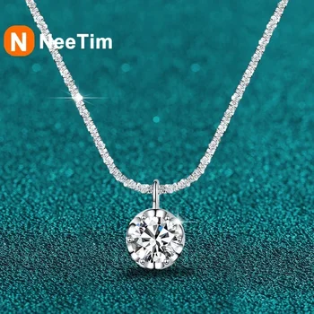 NeeTim 2ct Moissanite Necklace S925 1