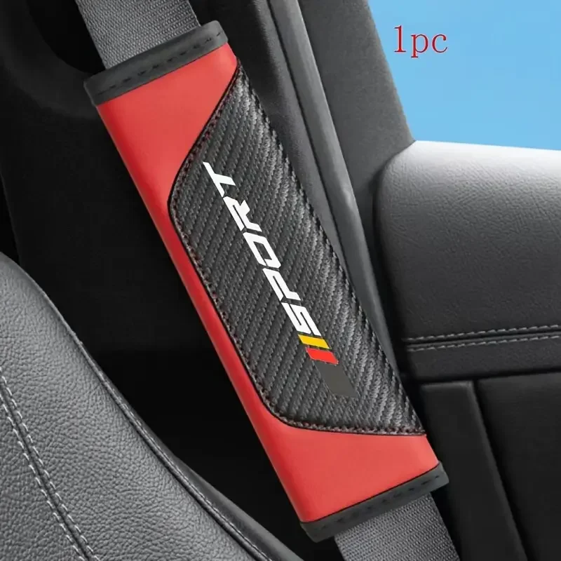 어깨 패드가 있는 인조 가죽 카시트 벨트 커버 - 통기성 PU 가죽, 모든 모델..