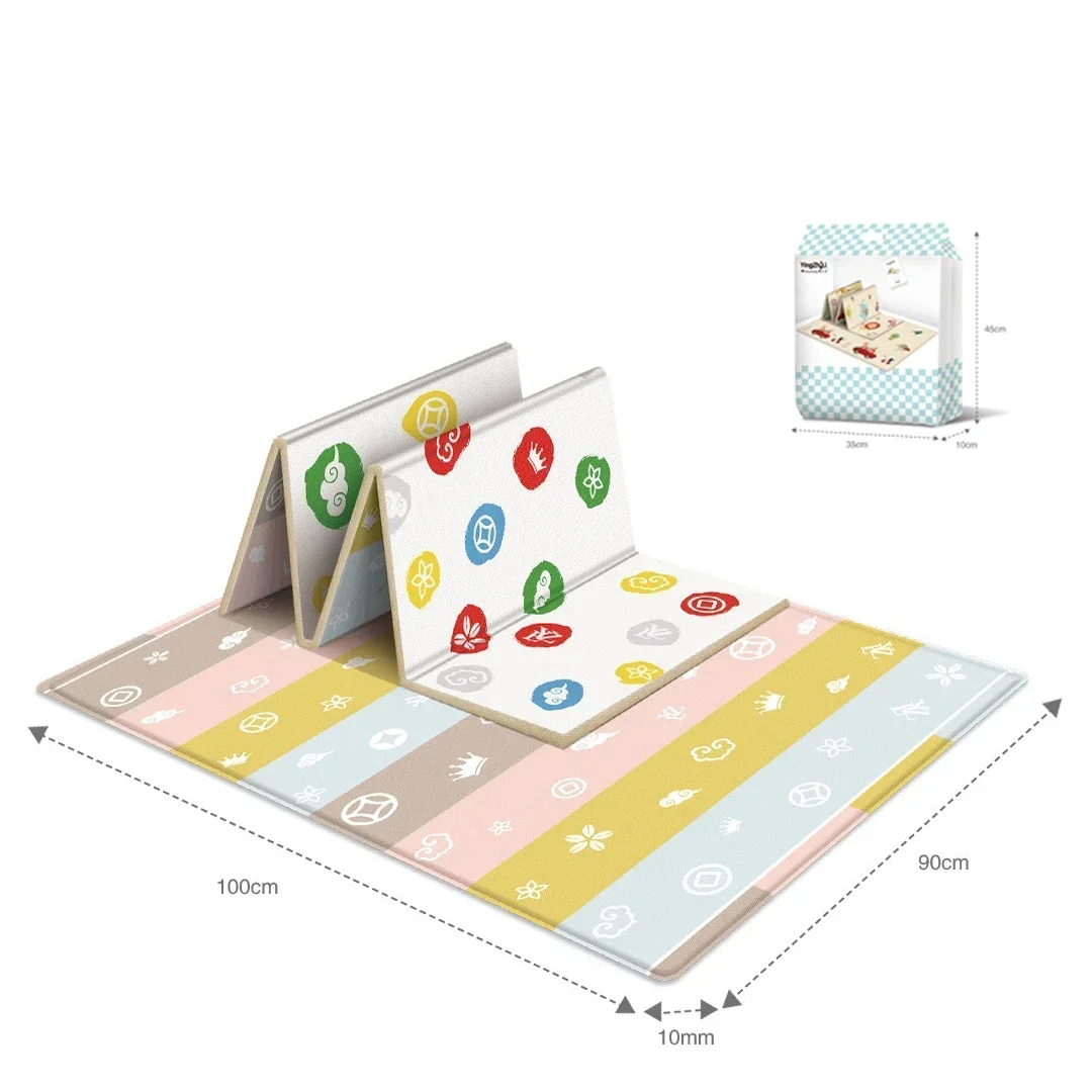 Rugs for Bedroom Baby Foldable Play Mat Activities Mat for Double-Sided Cartoon Pattern Waterproof Children Carpet Easy To Carry