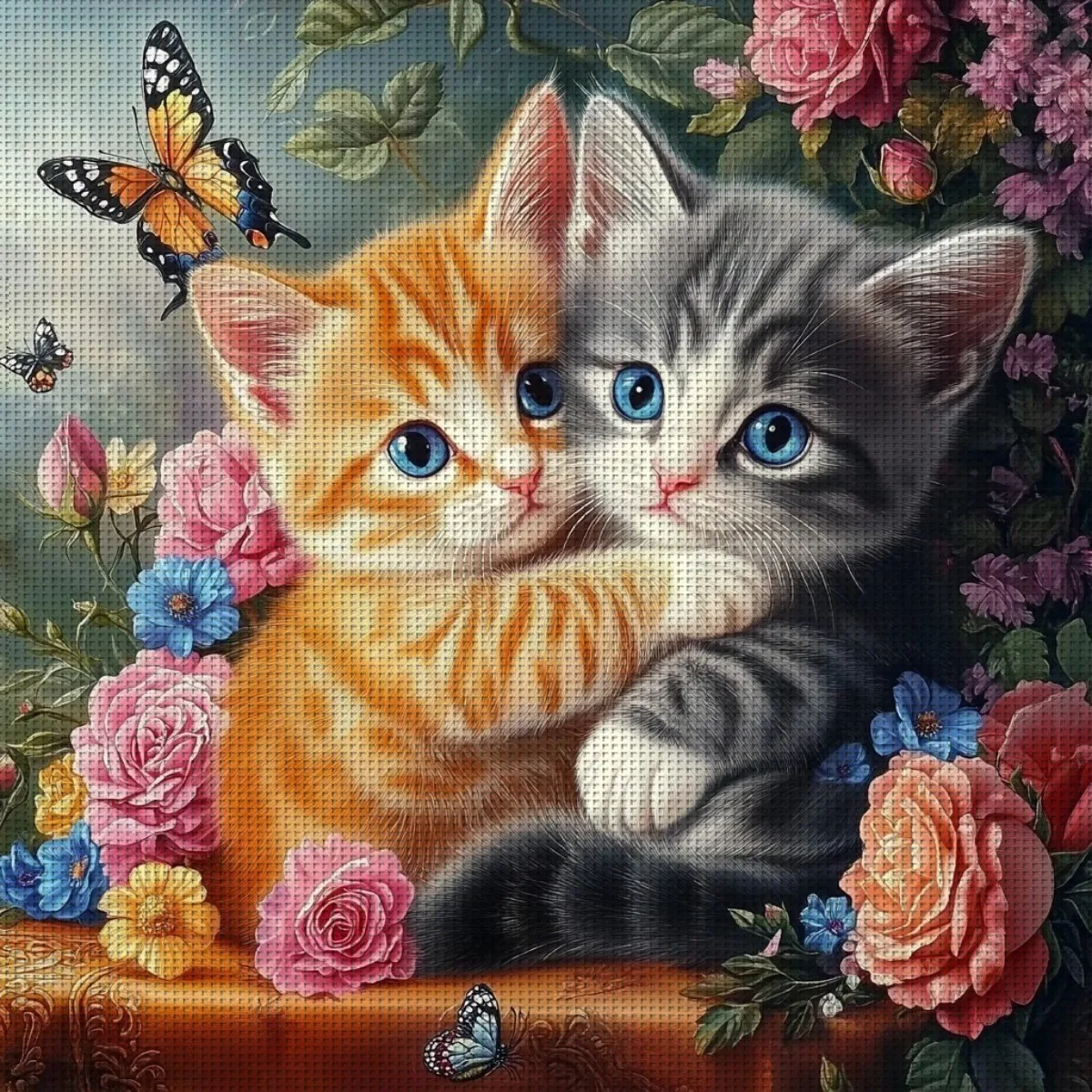 1 Set 40x40cm-15,7x15,7-Zoll 11CT/14CT bedruckter Stoff Kreuzstich DIY-Set, große Größe, Geschenkset