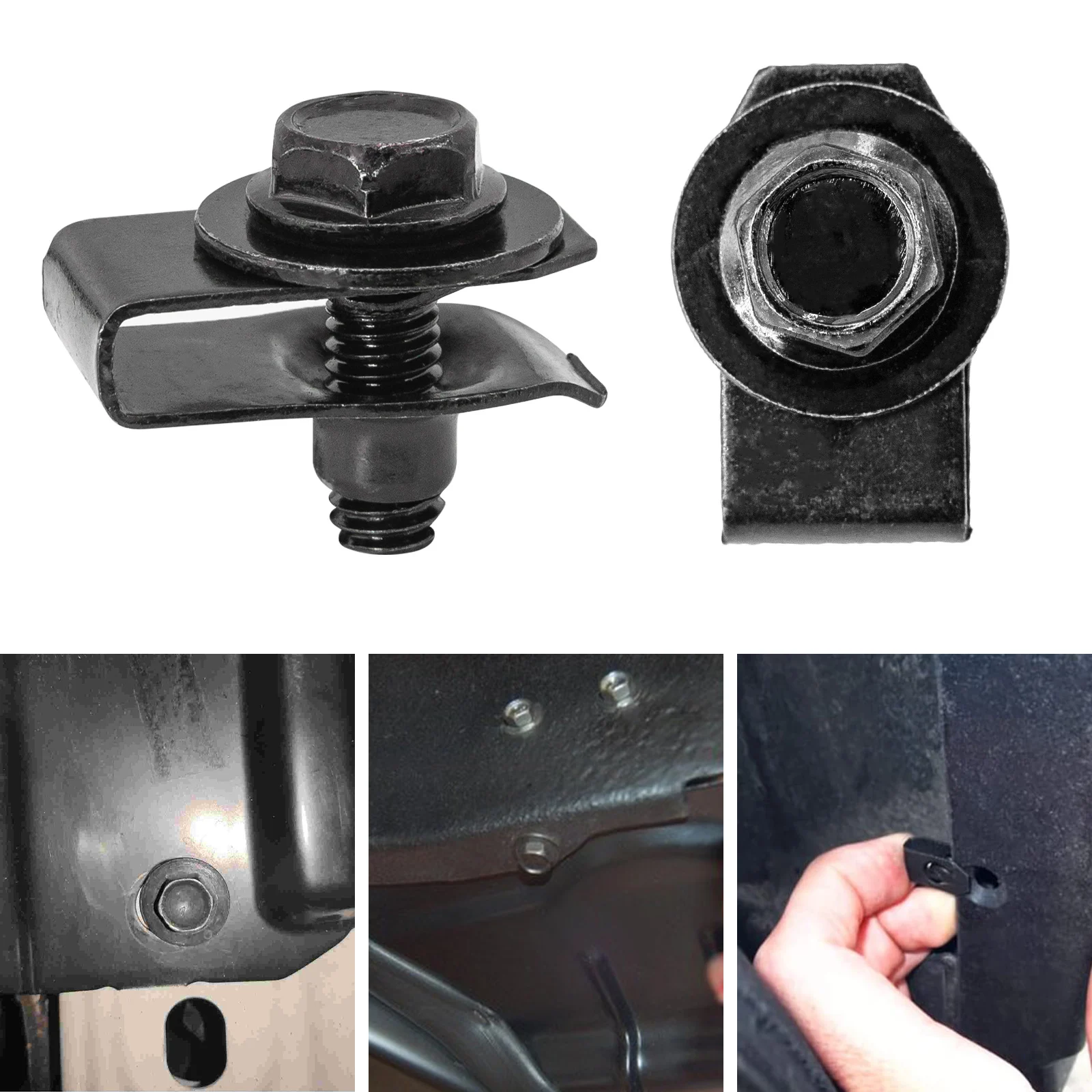 Auto Fasteners 6MM U-Clip Self-Tapping M6 Engine Hood Chassis Cover Protective Body Bumper Fender Lining Metal Screws