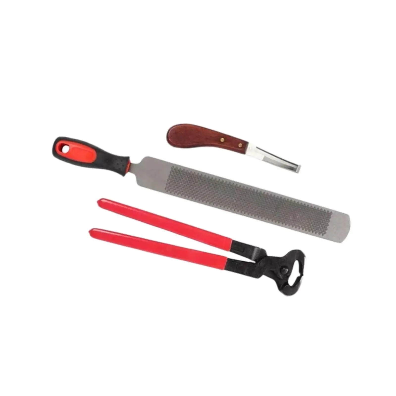 3 Pieces Horse Hoof Trimming Horseshoe Pliers Nipper Farrier Tools for Horses, Cows, Sheep, Equestrian Supplies Horse Hoof File 3