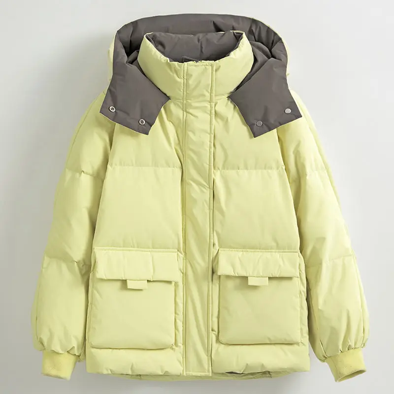 Thickening Women's Puffer Coat Short Winter Coat for Women Button Down Jacket Warm White Duck Down New Feather Coats Jackets