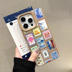 Vintage Leather Soft Bumper Phone Case with Stamped Design - iPhone 15 Plus (ZO - T0322)