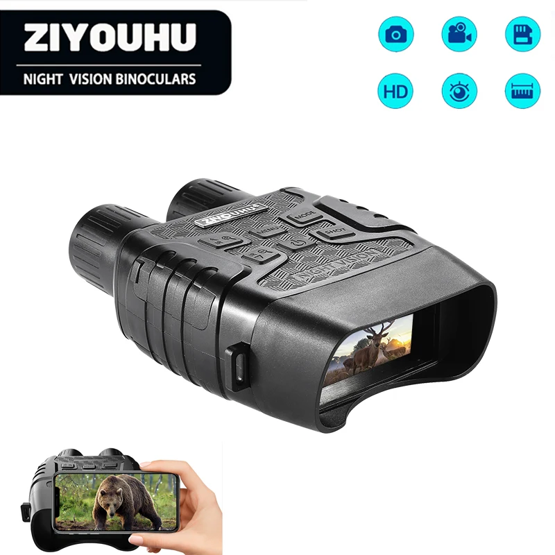 

New 12X Optics Hunting Infrared Night Vision Digital 4X Zoom Camera Binoculars HD Goggles Photo Video Recording Day Night Viewer