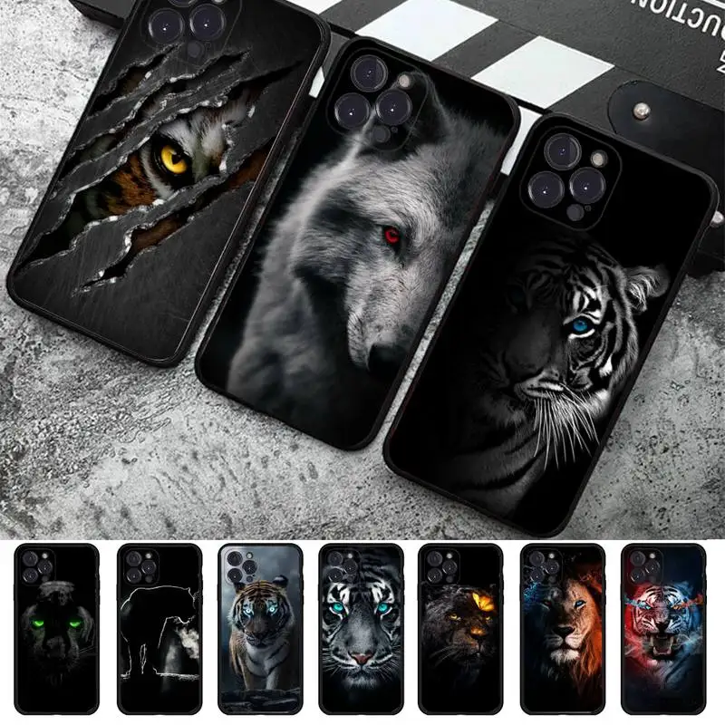 

Animal Lion Wolf Tiger Phone Case Silicone Soft For iphone 14 13 12 11 Pro Mini XS MAX 8 7 6 Plus X 2020 XR Shell