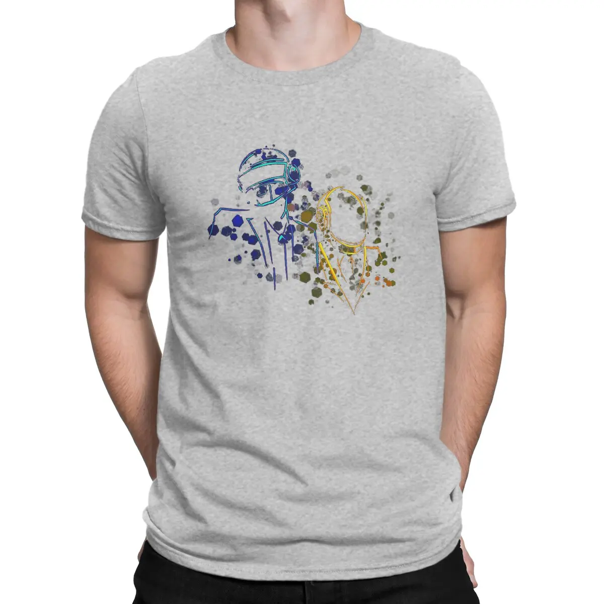 thumbnail image 1 of Camiseta Bangalter para hombre, de algodón, cuello redondo, banda de producción electrónica, manga corta, 1 of 7