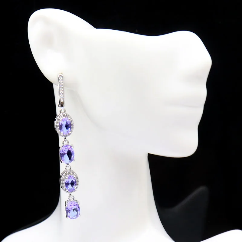 8g Customized 925 SOLID STERLING SILVER Earrings Unique Changing Zultanitel Alexandrite Topaz Blood Ruby Kunzite CZ Daily Wear