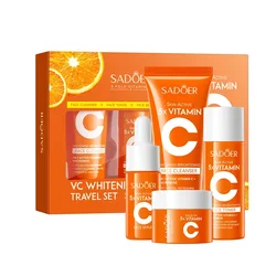 Five - Piece Vitamin C Skincare Travel Set with Cleanser, Toner, Essence, and Moisturizer (1BOX)
