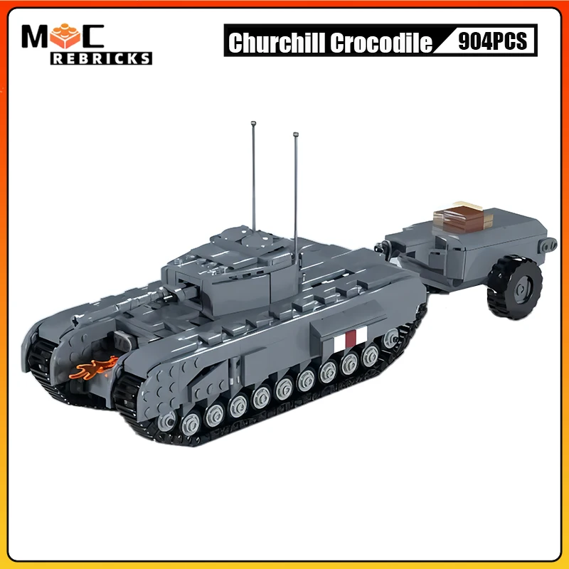 

MOC Building Blocks MIlitary Heavy Infantry Panzer Crocodile Flame-throwing Tank Assembly Bricks Model Kids Toys Gifts for Adult