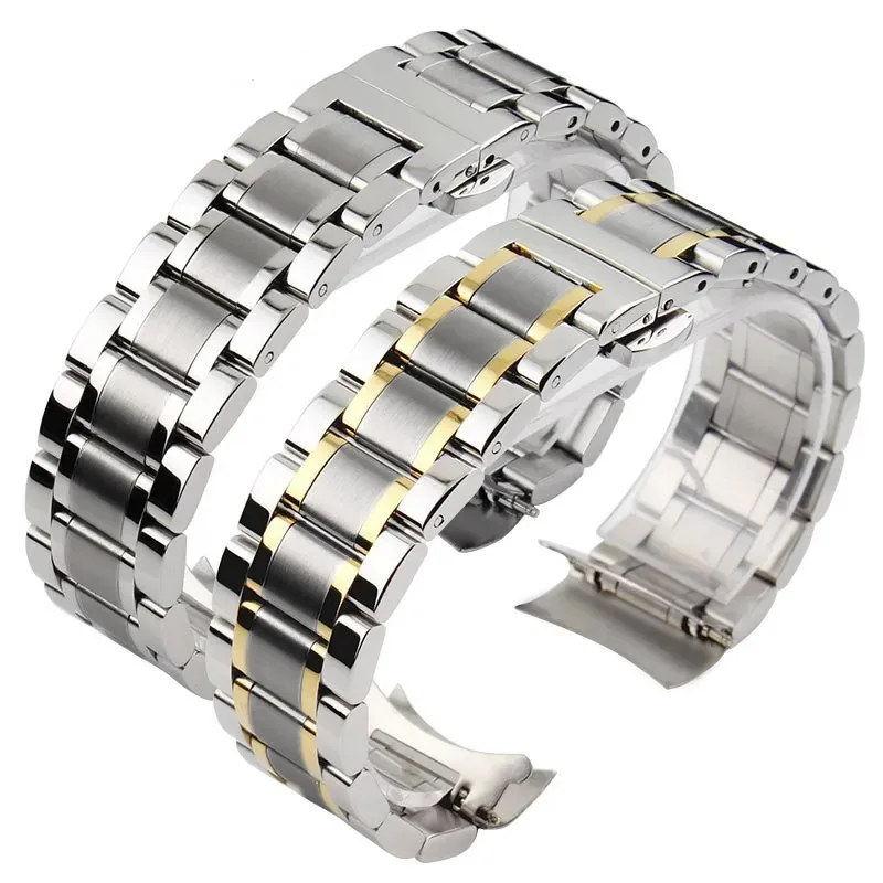 

Curved end stainless steel watchband bracelet watch straps 16mm 17mm 18mm 19mm 20mm 21mm 22mm 23mm 24mm steel banding bracelet