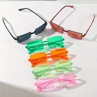 6pcs Rectangle Fashion Sunglasses For Women Men Cute Candy Color Decorative Shades Sun Glasses UV400 - Image 4