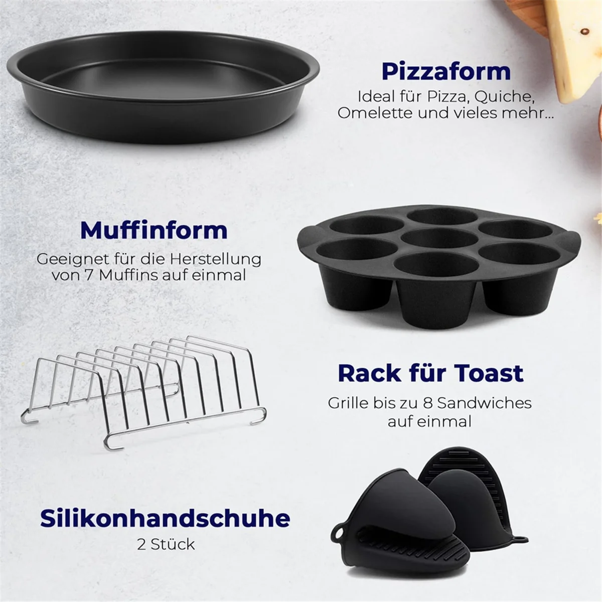 Square Air Fryer Accessories 9 Inch, for Cosori Ninja Phillips Tower Instant Pot Tefal Etc 5.6-8.3L Deep Basket Airfryer HOT