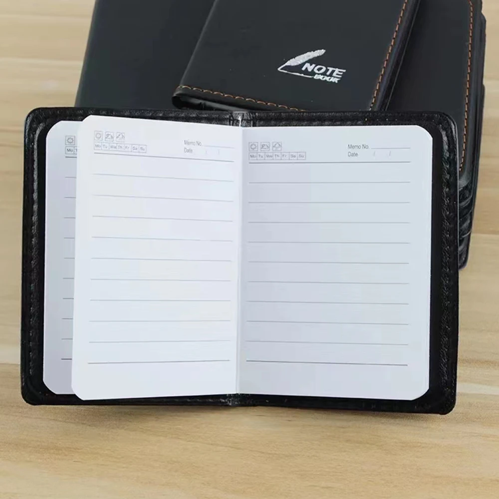 A7 Mini Notebook Portable Pocket Notepad PU Cover Diary Book Handwriting Word Book Memo Pad Office Student School Stationery DIY