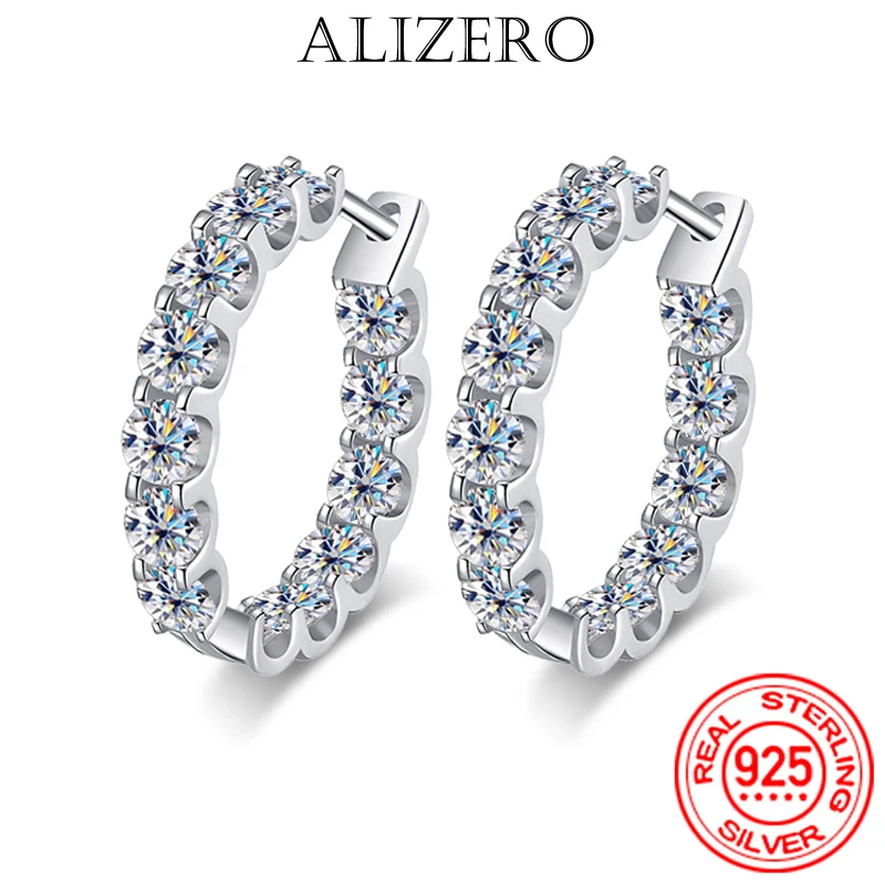 

2.6ct D Color Moissanite Earring 925 Sterling Sliver Plated White Gold Hoop Earrings for Women Wedding Sparkling Fine Jewelry
