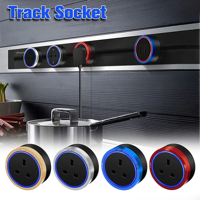 Enchufes de riel de potencia para cocina, enchufes deslizantes montados en  la pared, tomas de mesa de superficie extraíble, enchufes universales  múltiples para UE y Reino Unido, 80CM - AliExpress