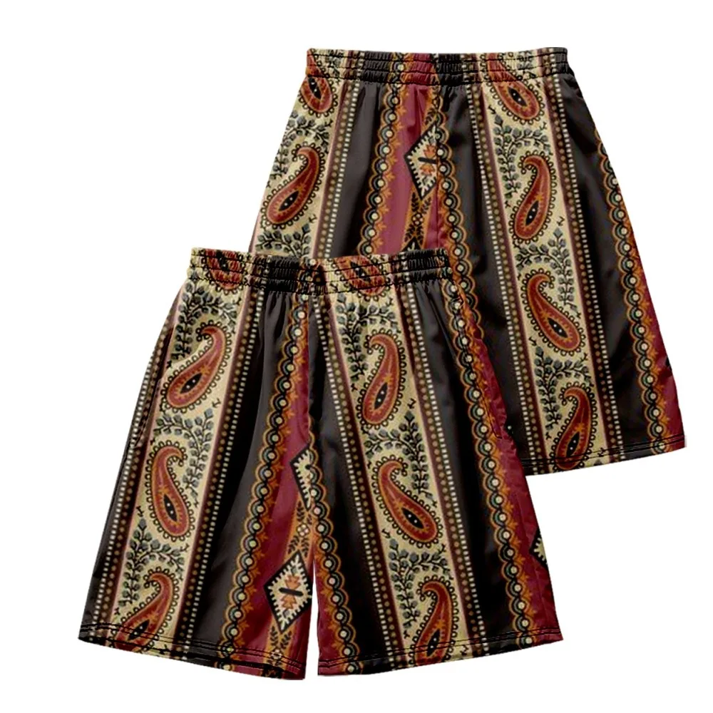 

Summer Fashion Cashew Printed Streetwear Beach Running Shorts Casual Men Women Elastic Waist Gym Shorts Plus Size 5XL 6XL