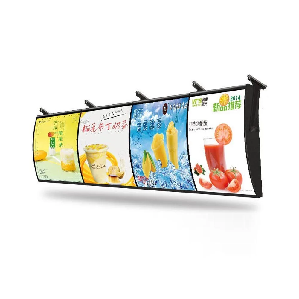 (5 Graphics/Column) Curved D Led Light Illuminated Menu Display System with Hanging Kits
