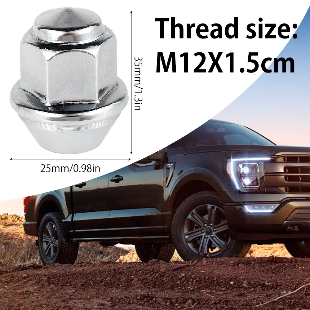 20Pcs Wheel Nuts For Ford Wheels M12x1.5 19mm Hex Wheel Nuts 60 Degree Taper Carbon Steel Plated Replacement 1678260
