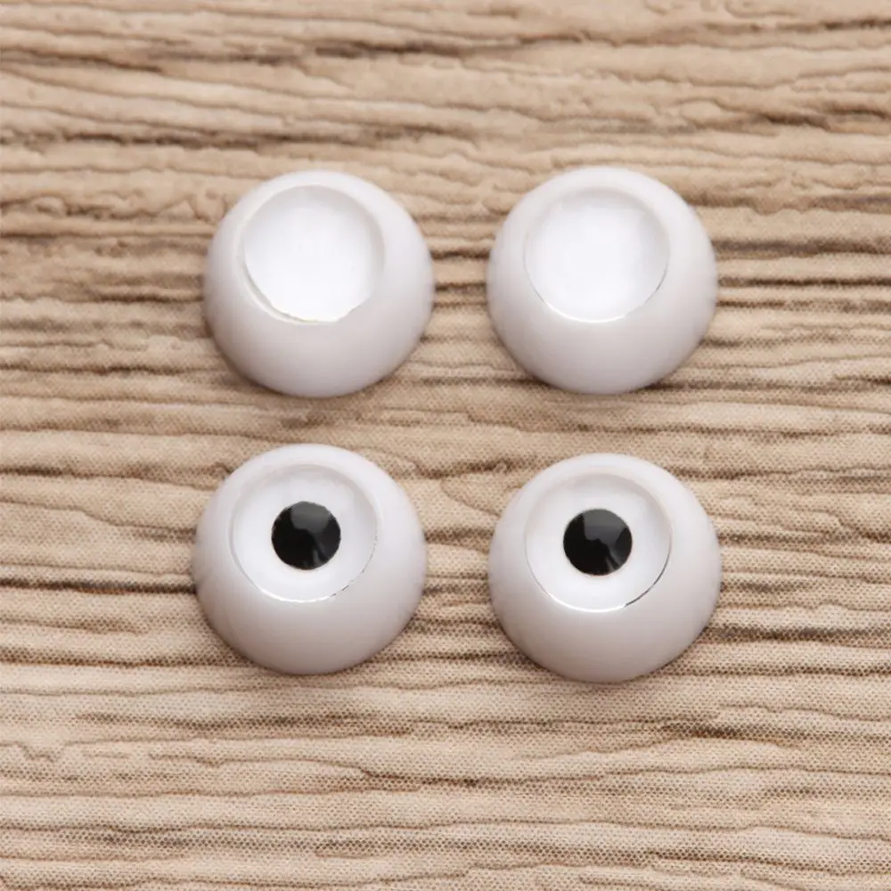 1Set 8~26mm Half Round Eyeball Safety Acrylic Doll Eyes Transparent&Black Eye Patch DIY Doll Toys Accessories Gifts