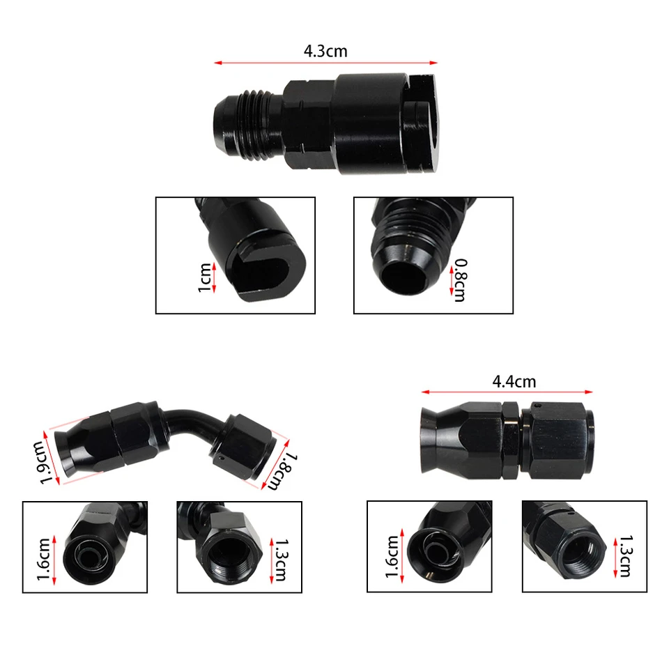 25 Foot 6AN Fuel Injection Hose Line Kit With Fittings 25ft -6AN