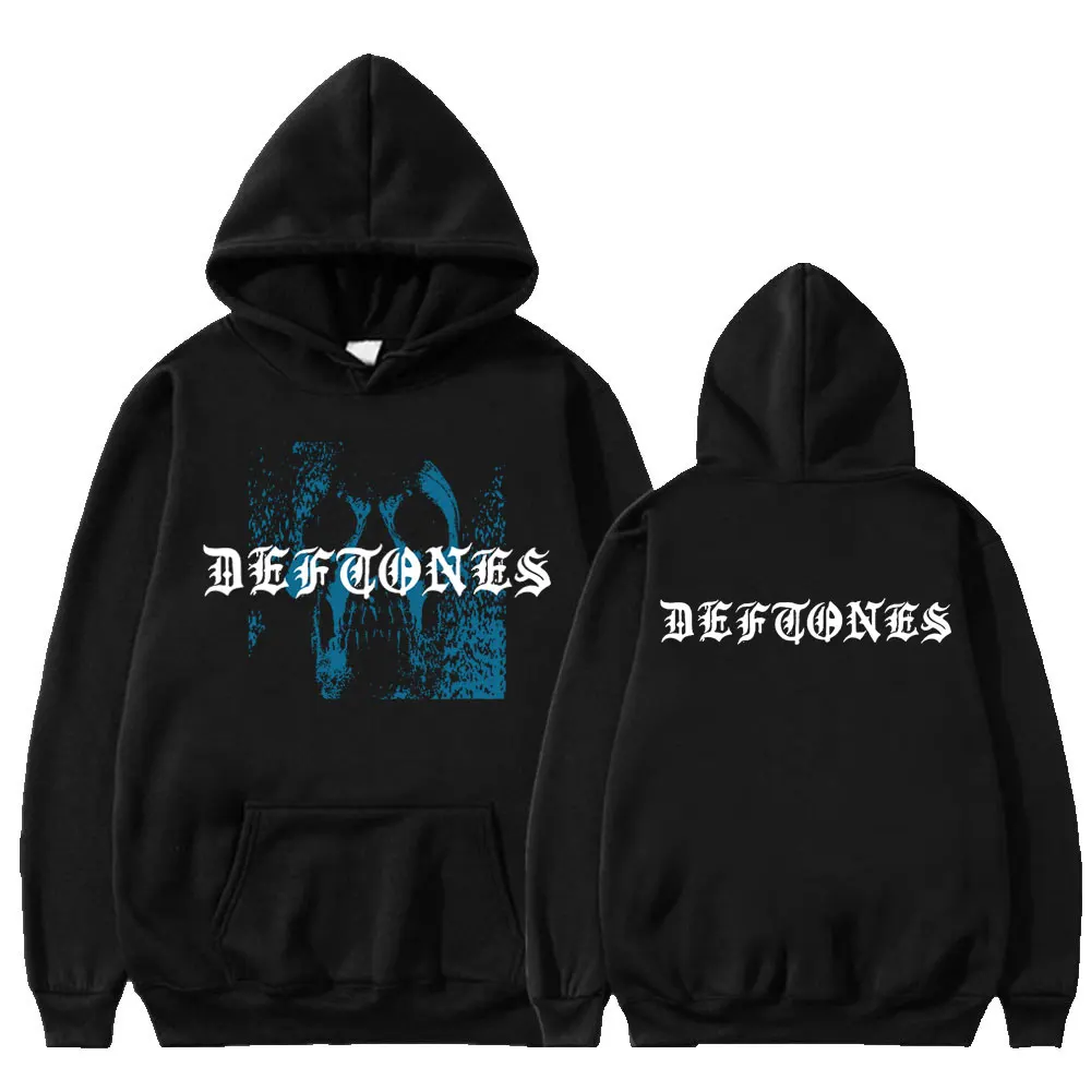 Deftones Rock Band Skull Print Hoodies Men Women Punk Hip Hop Sweatshirt Gothic Vintage Harajuku