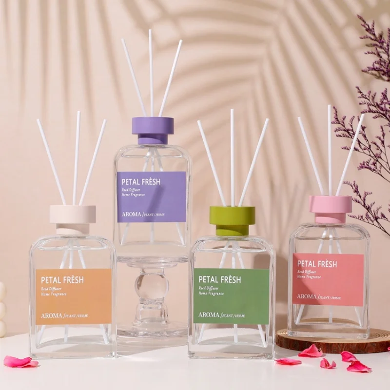 Haushalts-Reed-Diffusor mit Blumen-Aromatherapie-Sticks – Hot Sale Glasflasche Aroma ätherisches Öl für den Heimduft