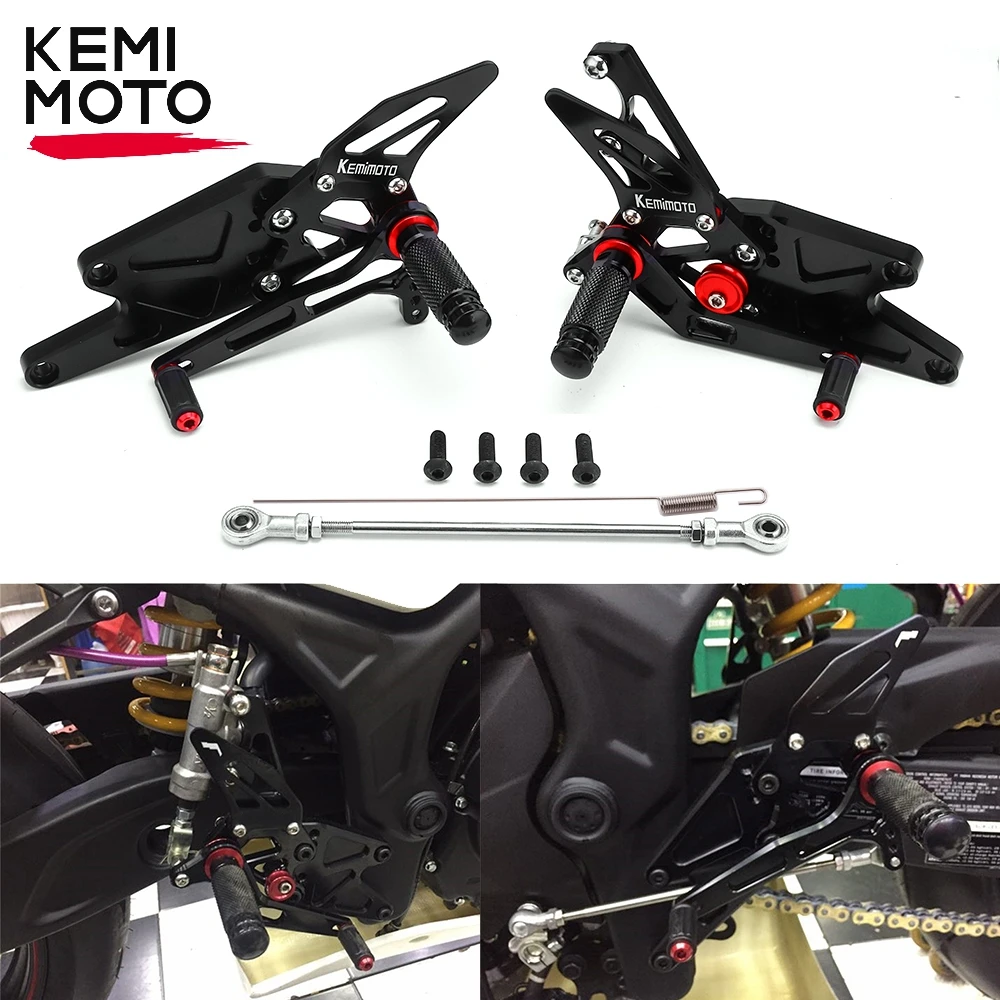 Poggiapiedi Anteriori Per Moto – Compatibile Yamaha YZF R125, R25, R3, MT125, MT25, MT03, MT09, FZ09, MT07, FZ6, XJ6 – Pedane Pilota