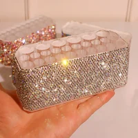 Bling Rhinestone Holes Nail Brushes Storage Box 26 Makeup Brushes Holder Acrylic Organizer Nail Art Bushes Storage Showing Shelf 1