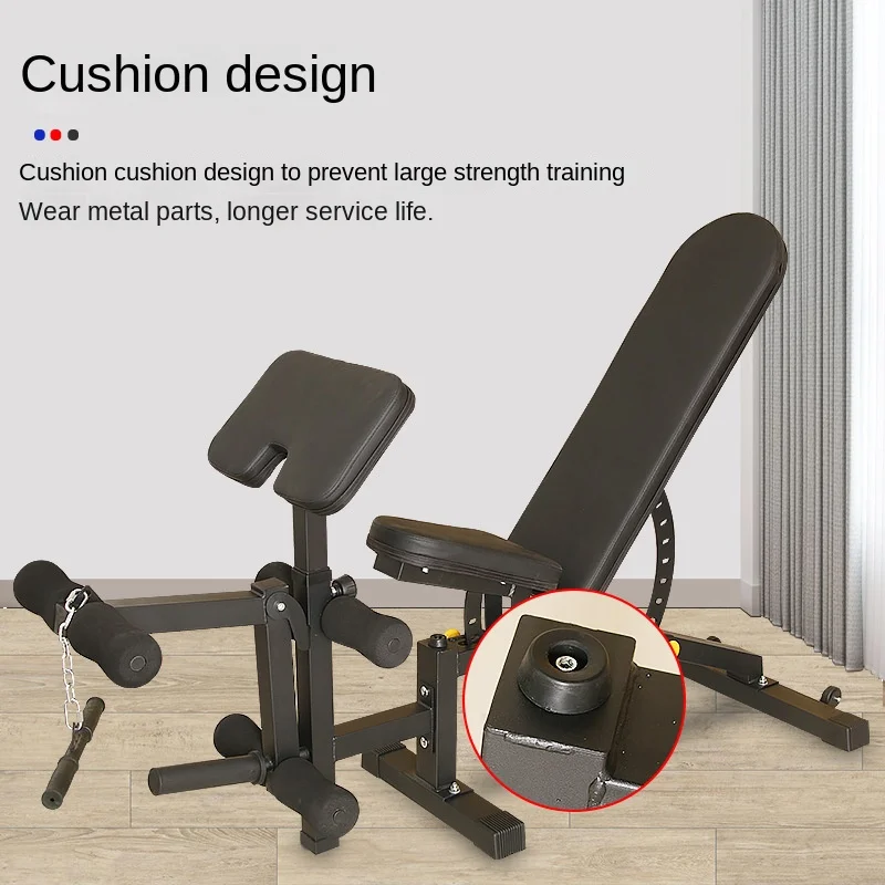 MIYAUP Adjustable Movable Foot Grip Flat Drop Sit Up Stool Multifunctional Fitness Equipment Bench