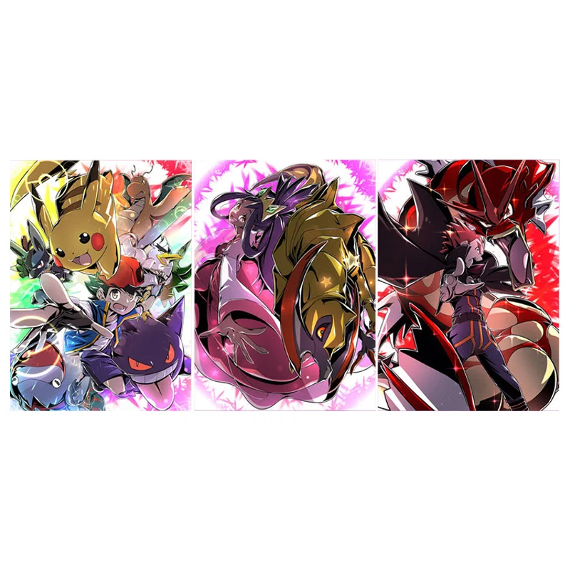 

Pokemon Gyarados Pikachu Ash Ketchum Cynthia Leon Animation Characters Flash Card Classics Anime Collection Cards Toy Gift