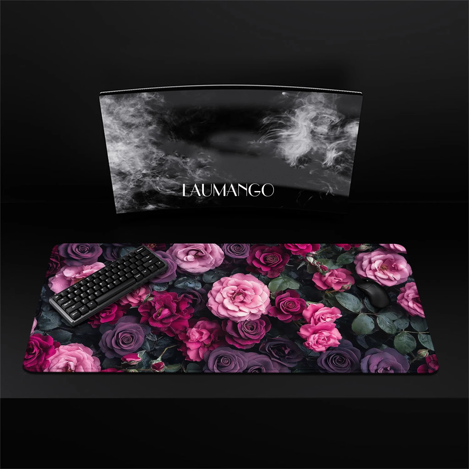 Rose oil painting XXL extended desk mat