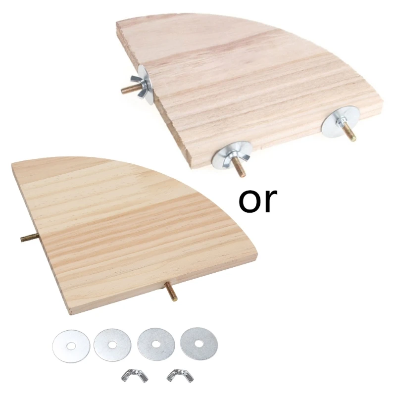 

Hamster Wooden Platform Natural Wood Fan-Shaped Platform for Gerbil Hedgehog