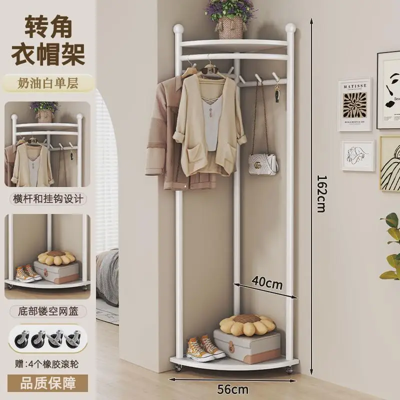 Напольна кутова вішалка для капелюхів, органайзер для зберігання з вуглецевої сталі для домашнього використання, портативна с...