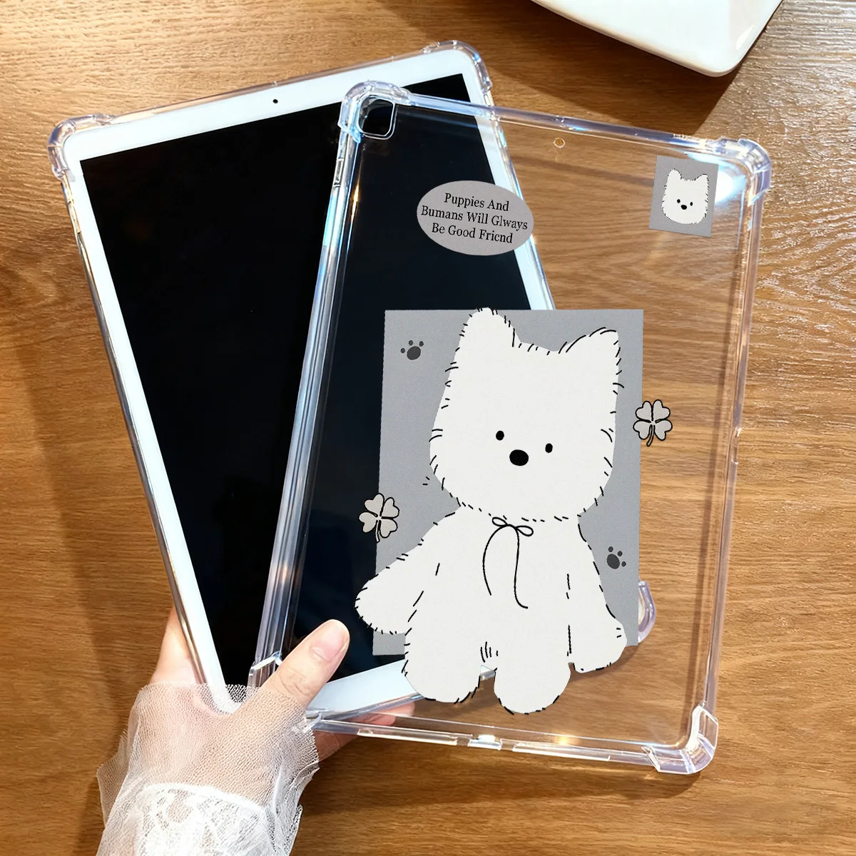 High Transparency Printed Tablet Case with West Highland White Terrier Design