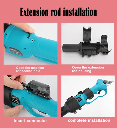 Electric Pruning Shears Garden Scissors Fruit Tree Bushes Trimmer With High Altitude Extension Pole