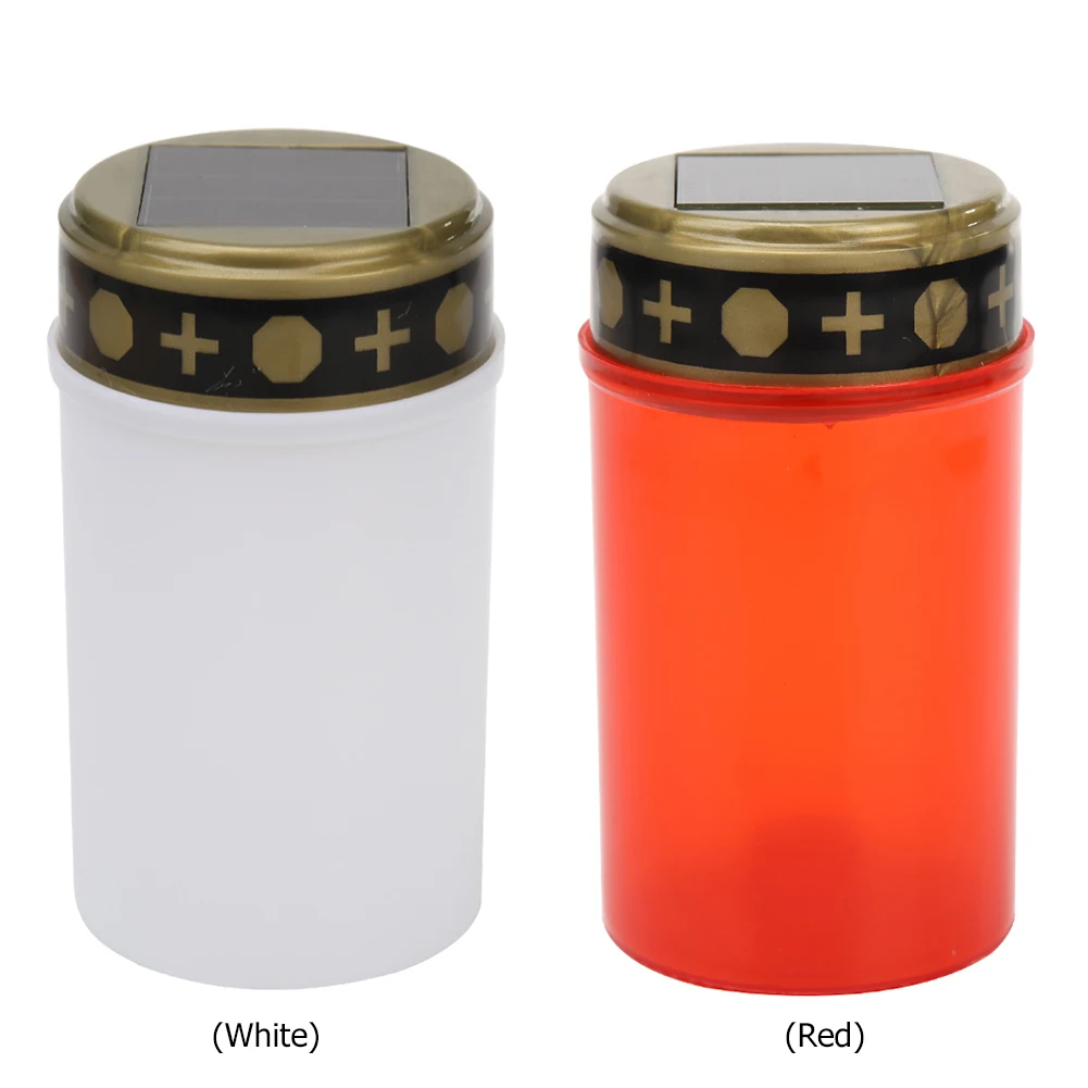 Solar Electronic Candles Tea Light Grave Cemetery Ritual Lawn Lighting Holloween Party Decors Props Outdoor Lighting