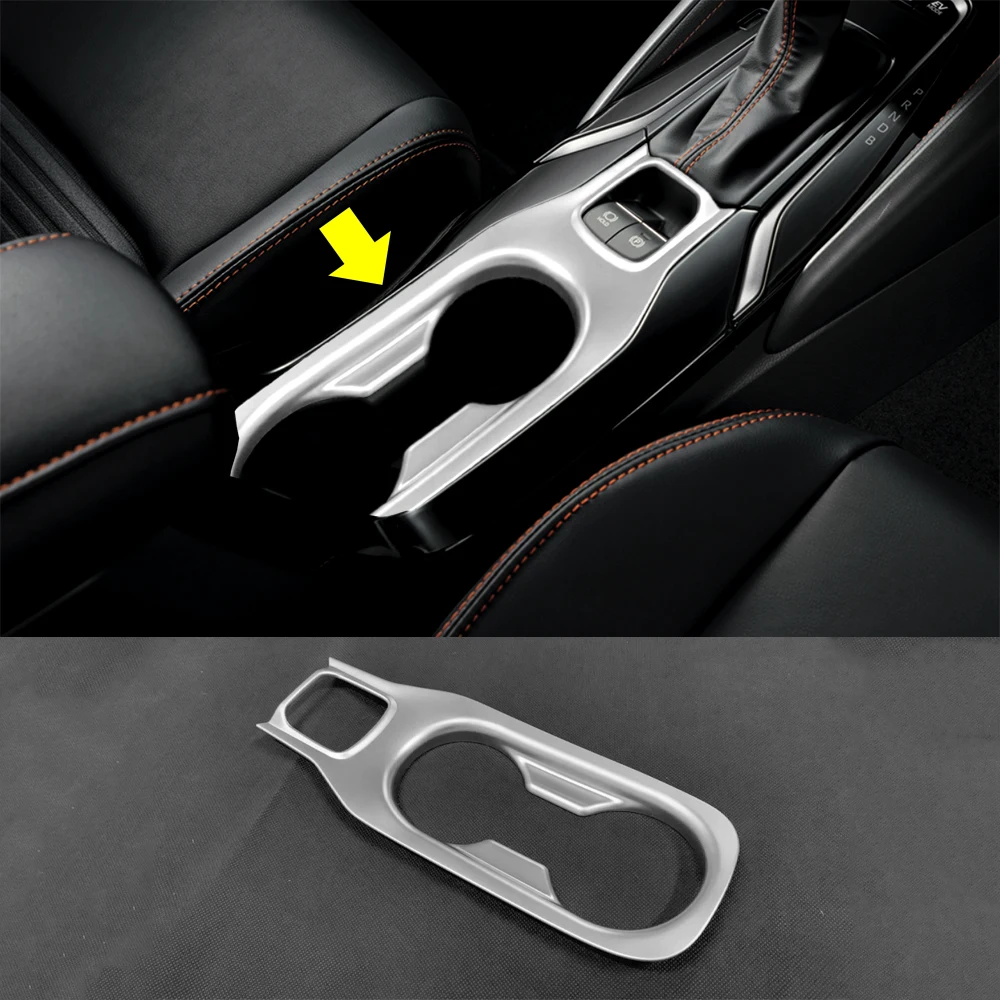 

Chrome Matte Center Console Cup Holder Bezel Panel Trim Cover For 2019-2024 Toyota Corolla Hatchback